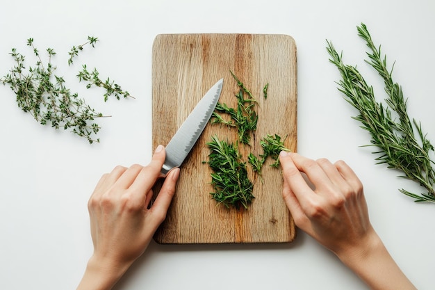 Manos preparando ingredientes